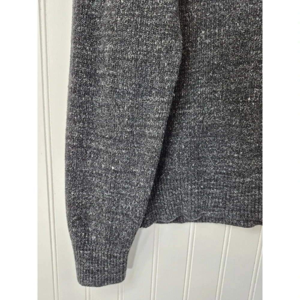 Banana Republic Mens 1/4 Zip Hooded Sweater Charcoal Gray Marl Size M Outdoor